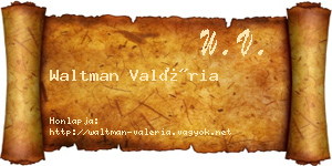 Waltman Valéria névjegykártya